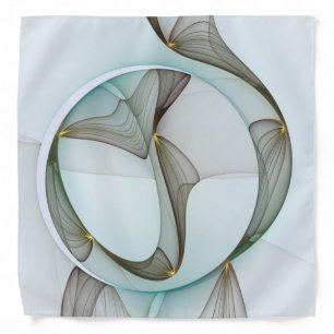 Abstract Modern Turquoise Brown Gold Elegance Bandana