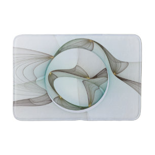 Abstract Modern Turquoise Brown Gold Elegance Bath Mat