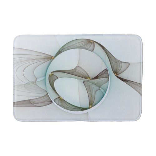 Abstract Modern Turquoise Brown Gold Elegance Bath Mat