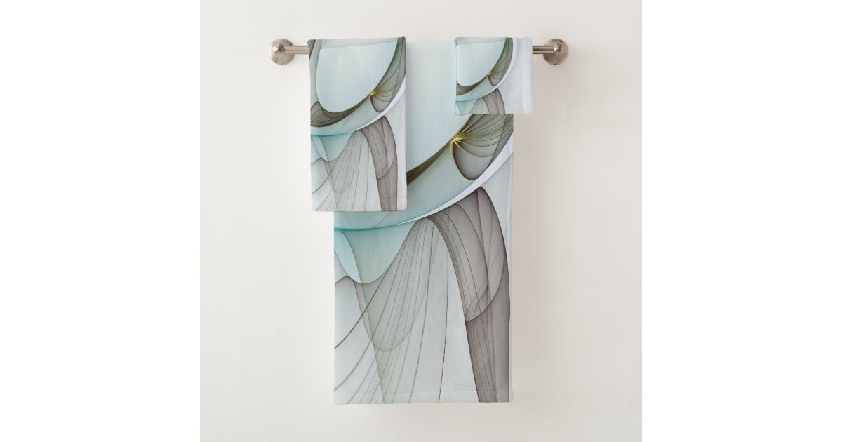 Abstract Modern Turquoise Brown Gold Elegance Bath Towel Set Zazzle