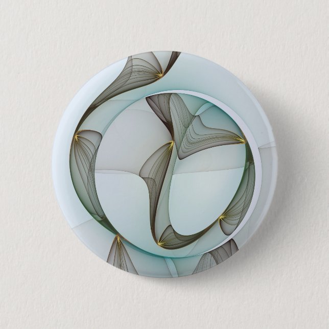Abstract Modern Turquoise Brown Gold Elegance Button (Front)