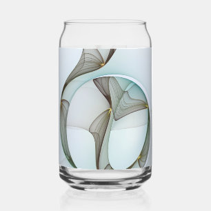 Abstract Modern Turquoise Brown Gold Elegance Can Glass