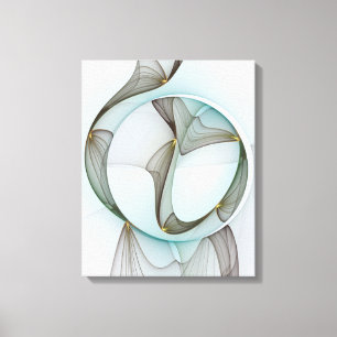 Abstract Modern Turquoise Brown Gold Elegance Canvas Print