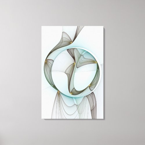 Abstract Modern Turquoise Brown Gold Elegance Canvas Print