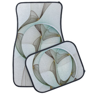 Abstract Modern Turquoise Brown Gold Elegance Car Mat