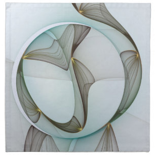 Abstract Modern Turquoise Brown Gold Elegance Cloth Napkin