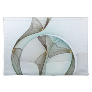 Abstract Modern Turquoise Brown Gold Elegance Cloth Placemat