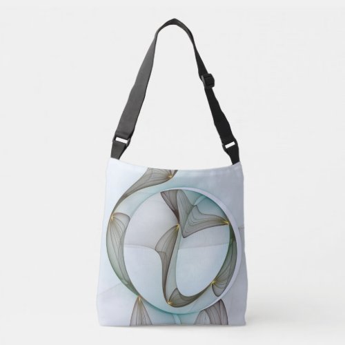 Abstract Modern Turquoise Brown Gold Elegance Crossbody Bag
