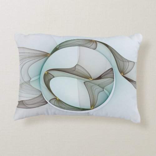 Abstract Modern Turquoise Brown Gold Elegance Decorative Pillow
