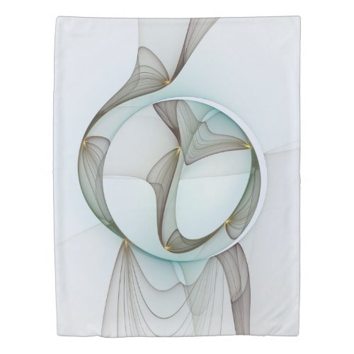 Abstract Modern Turquoise Brown Gold Elegance Duvet Cover