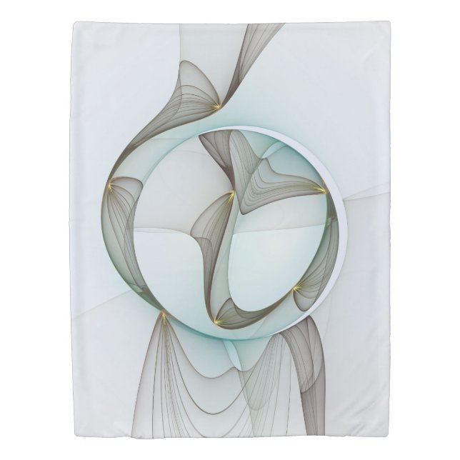 Abstract Modern Turquoise Brown Gold Elegance Duvet Cover (Front)
