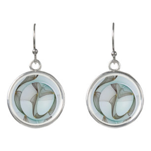Abstract Modern Turquoise Brown Gold Elegance Earrings
