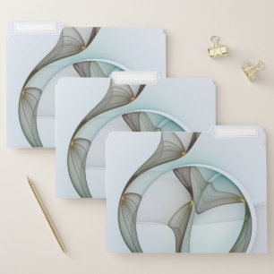 Abstract Modern Turquoise Brown Gold Elegance File Folder