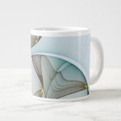 Abstract Modern Turquoise Brown Gold Elegance Giant Coffee Mug (Front Right)