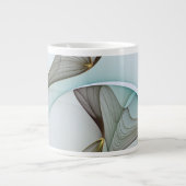 Abstract Modern Turquoise Brown Gold Elegance Giant Coffee Mug (Front)