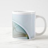 Abstract Modern Turquoise Brown Gold Elegance Giant Coffee Mug (Right)