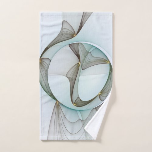 Abstract Modern Turquoise Brown Gold Elegance Hand Towel