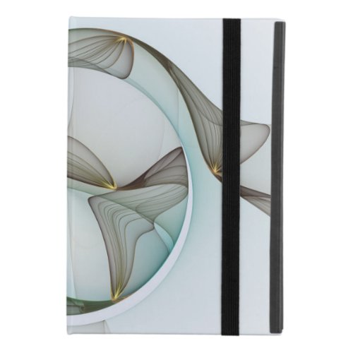 Abstract Modern Turquoise Brown Gold Elegance iPad Mini 4 Case