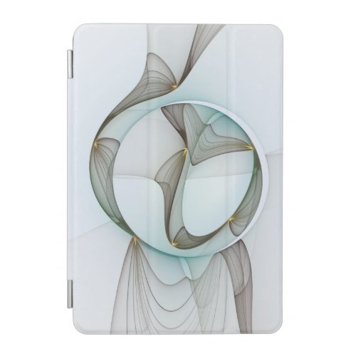 Abstract Modern Turquoise Brown Gold Elegance iPad Mini Cover