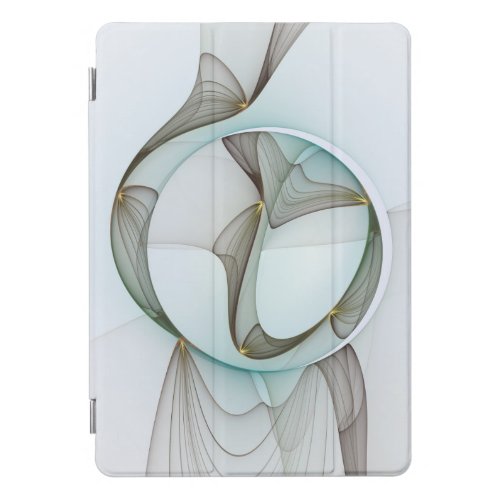 Abstract Modern Turquoise Brown Gold Elegance iPad Pro Cover