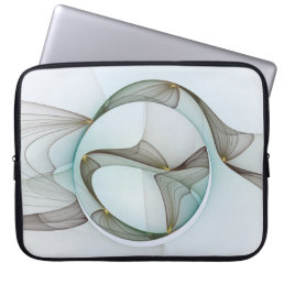 Abstract Modern Turquoise Brown Gold Elegance Laptop Sleeve