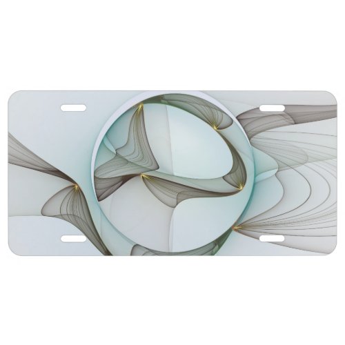 Abstract Modern Turquoise Brown Gold Elegance License Plate