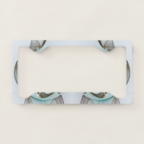 Abstract Modern Turquoise Brown Gold Elegance License Plate Frame