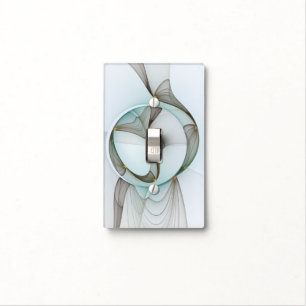 Abstract Modern Turquoise Brown Gold Elegance Light Switch Cover