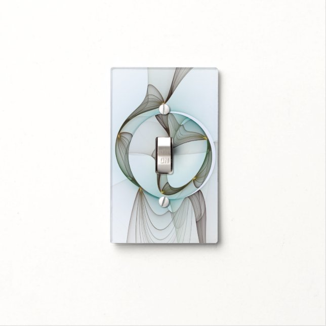 Abstract Modern Turquoise Brown Gold Elegance Light Switch Cover (In Situ)