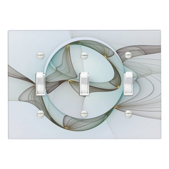 Abstract Modern Turquoise Brown Gold Elegance Light Switch Cover (In Situ)