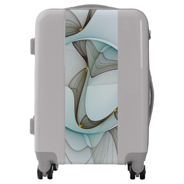 Abstract Modern Turquoise Brown Gold Elegance Luggage (Front)