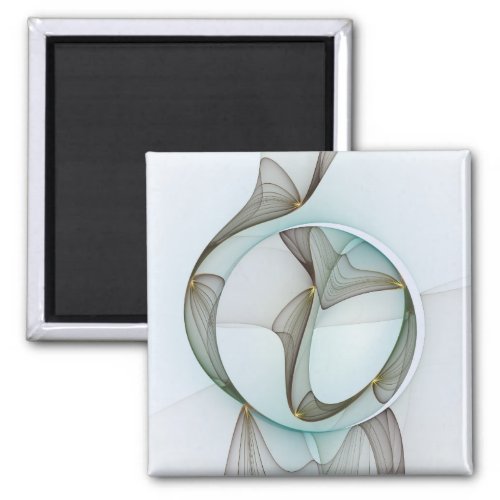 Abstract Modern Turquoise Brown Gold Elegance Magnet