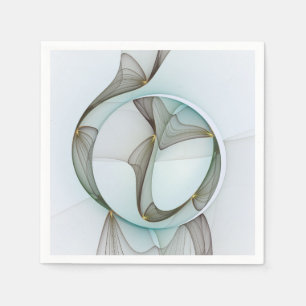 Abstract Modern Turquoise Brown Gold Elegance Napkins