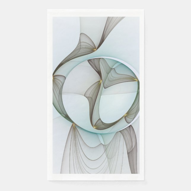 Abstract Modern Turquoise Brown Gold Elegance Paper Guest Towels (Front)