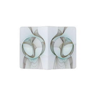 Abstract Modern Turquoise Brown Gold Elegance Passport Holder