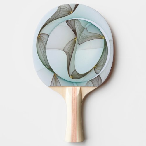 Abstract Modern Turquoise Brown Gold Elegance Ping Pong Paddle