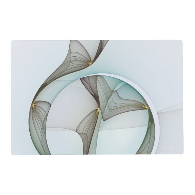 Abstract Modern Turquoise Brown Gold Elegance Placemat (Front)