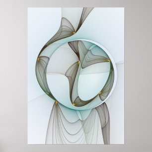 Abstract Modern Turquoise Brown Gold Elegance Poster