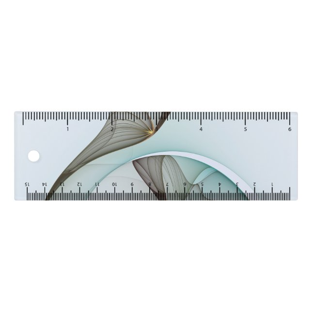 Abstract Modern Turquoise Brown Gold Elegance Ruler (Front)