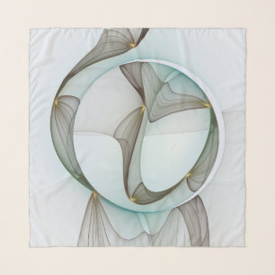 Abstract Modern Turquoise Brown Gold Elegance Scarf