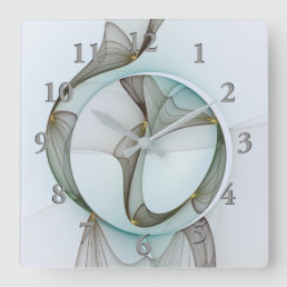 Abstract Modern Turquoise Brown Gold Elegance Square Wall Clock