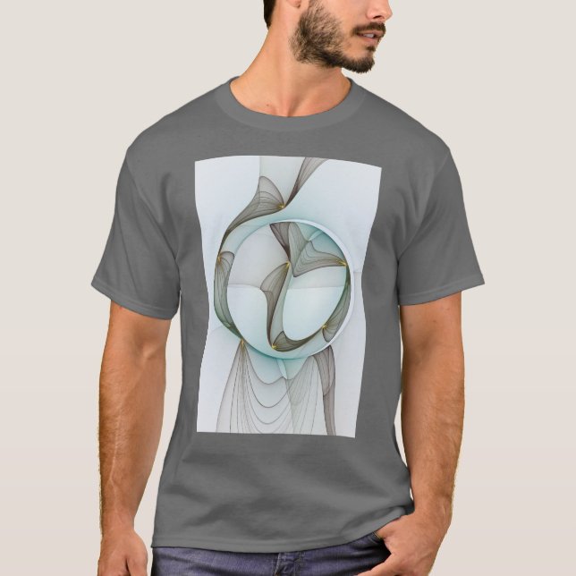Abstract Modern Turquoise Brown Gold Elegance T-Shirt (Front)