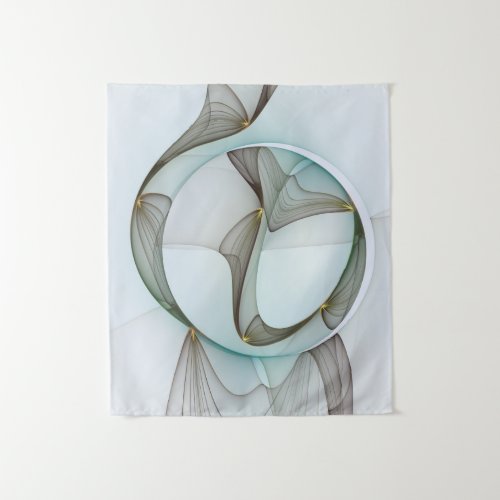 Abstract Modern Turquoise Brown Gold Elegance Tapestry