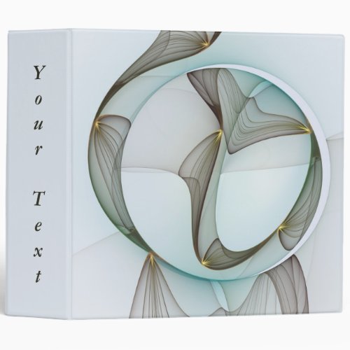 Abstract Modern Turquoise Brown Gold Elegance Text 3 Ring Binder