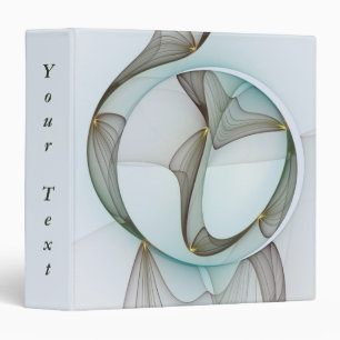 Abstract Modern Turquoise Brown Gold Elegance Text 3 Ring Binder