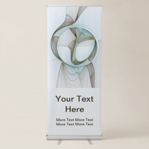 Abstract Modern Turquoise Brown Gold Elegance Text Retractable Banner
