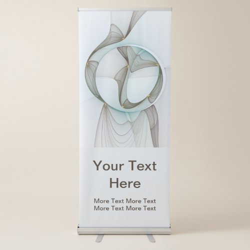 Abstract Modern Turquoise Brown Gold Elegance Text Retractable Banner