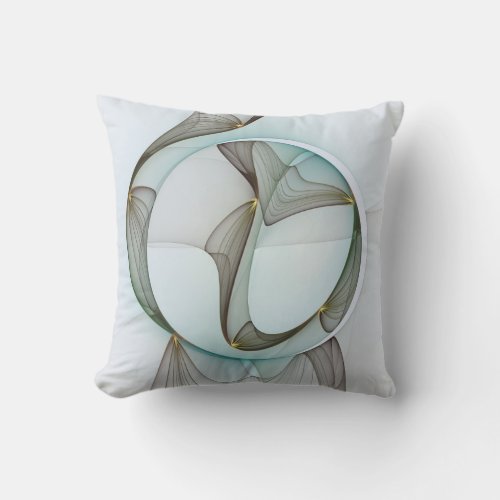 Abstract Modern Turquoise Brown Gold Elegance Throw Pillow