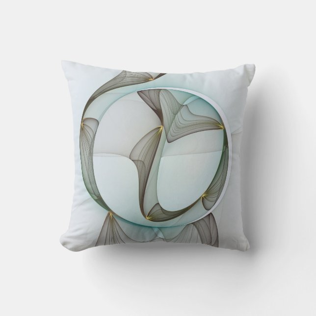 Abstract Modern Turquoise Brown Gold Elegance Throw Pillow (Front)