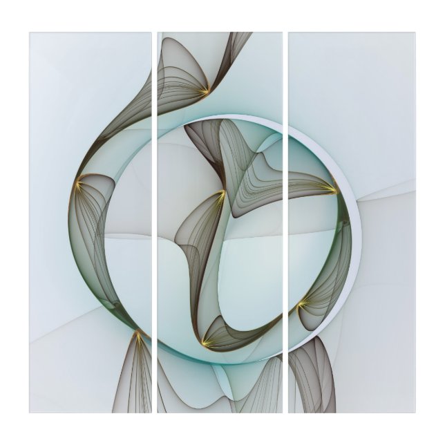 Abstract Modern Turquoise Brown Gold Elegance Triptych (Front)